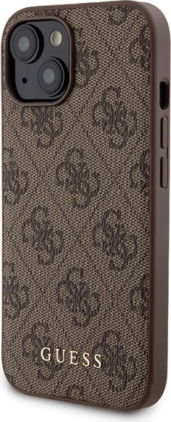 Mbështjellës Guess 4G Metal Logo me powerbank MagSafe 5000mAh për iPhone 15, Kafe, Set