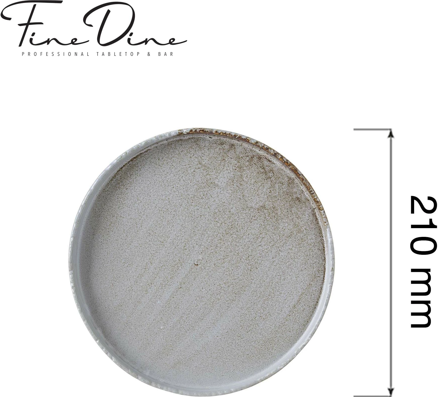 Pjatë e sheshtë Fine Dine Stark Ø210mm, gri, set 3 copë