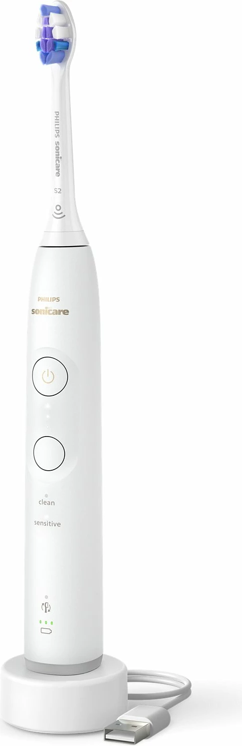 Furçë dhëmbësh elektrike Philips Sonicare HX7400/01, S2 Sensitive, 62,000 lëvizje/min, e bardhë, set 1 kokë