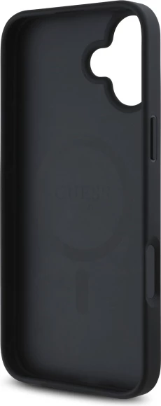 Mbështjellës Guess GUHMP16SP4ROPEMCK për iPhone 16 6.1", hardcase, MagSafe, i zi me lule