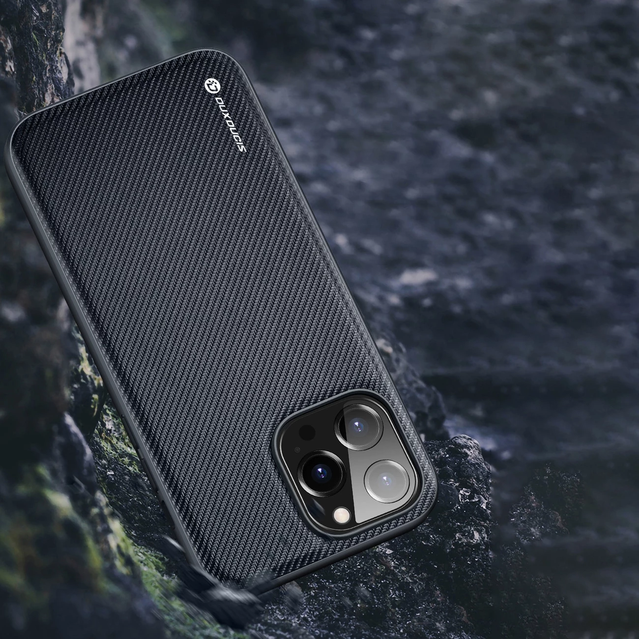 Mbështjellës Dux Ducis Fino për iPhone 14 Pro Max, najlon, kaltër