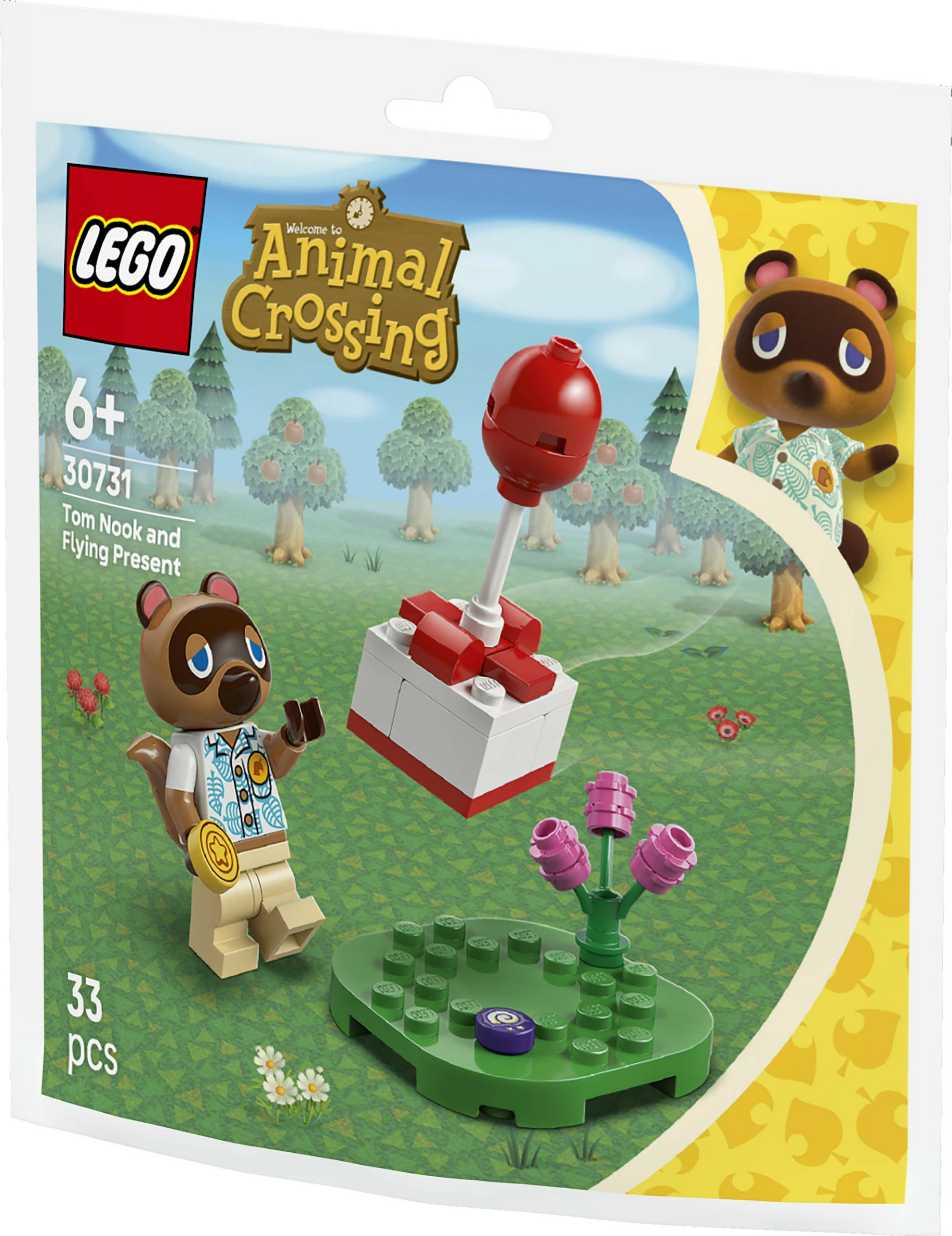 Set ndërtimi LEGO Animal Crossing 30731 Tom Nook and Flying Present, 33 pjesë, shumëngjyrësh