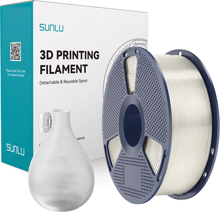 Filament PETG Sunlu PETG T për 3D printim, Transparent