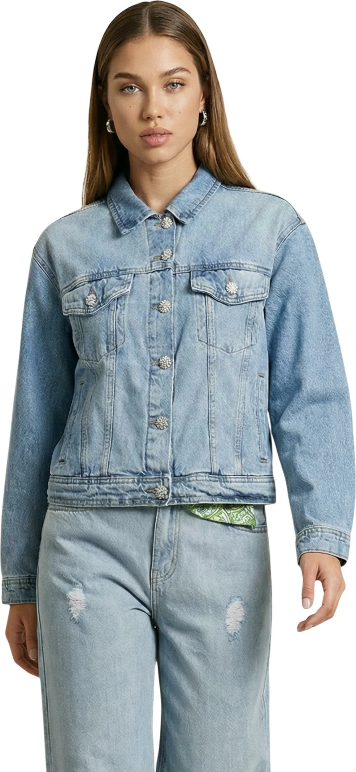 Jakne bomber për femra I am SLE5GB025303D, denim e çelët