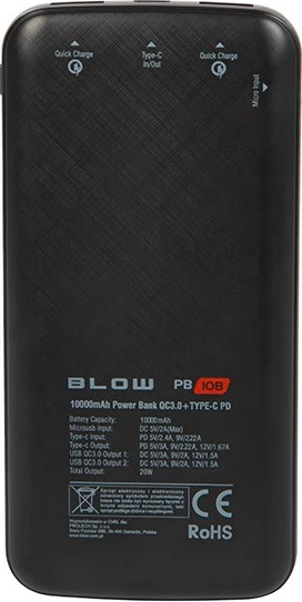 Power bank BLOW PB10B 10000mAh, 20W, i zi 5