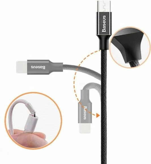 Kabllo USB-A në microUSB Baseus Yiven CAMYW-B01 1.5 m 2A USB 2.0 e zezë