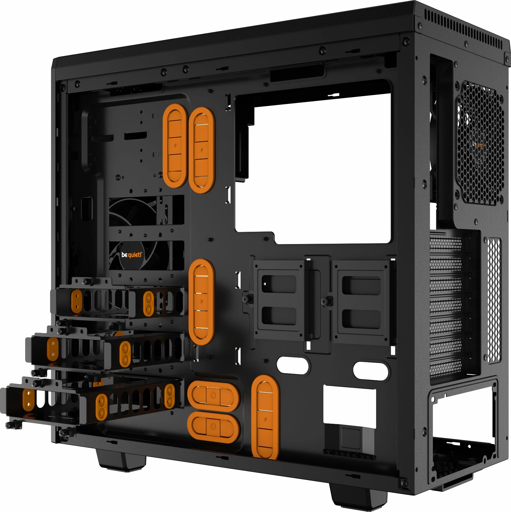 Kasë be quiet! Pure Base 600 Window BGW20, Midi Tower ATX/mATX/Mini-ITX, panel anësor xham i kalitur, 2x USB 3.0, e zezë/portokalli