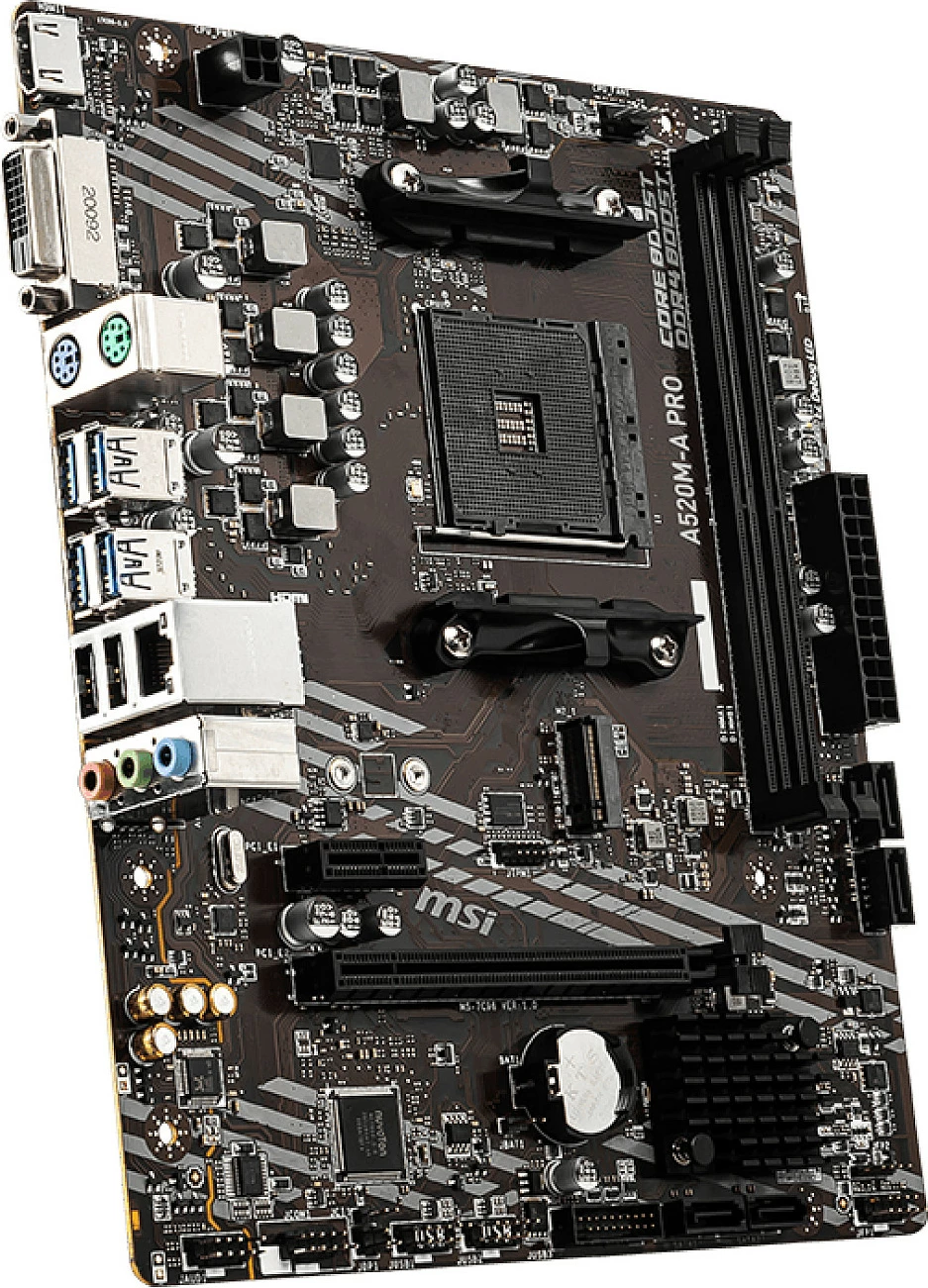 Pllakë amë MSI A520M-A PRO, Socket AM4, 64 GB, micro ATX