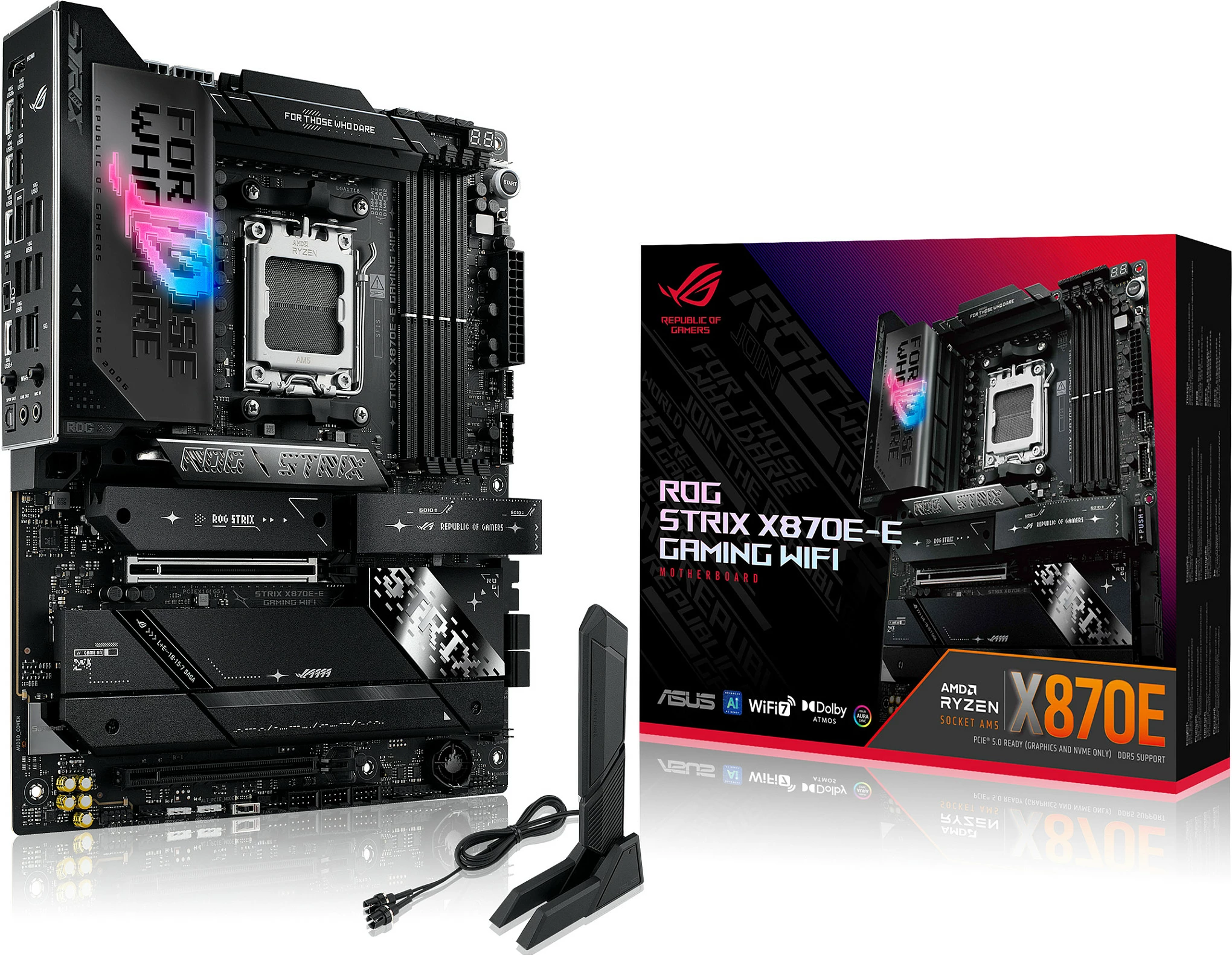 Pllakë amë ASUS ROG STRIX X870E-E GAMING WIFI, AMD, Socket AM5, DDR5, 192 GB