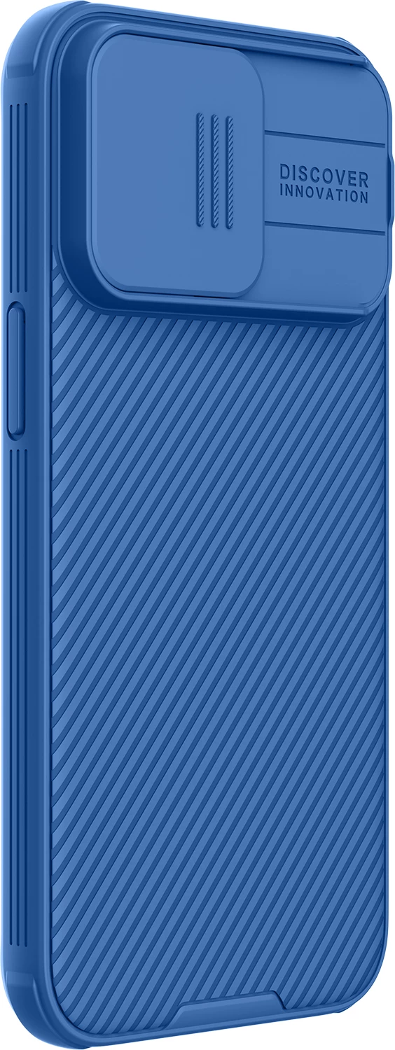 Mbështjellës Nillkin CamShield Pro Magnetic për iPhone 15 Pro, me mbrojtës kamere, Kaltër