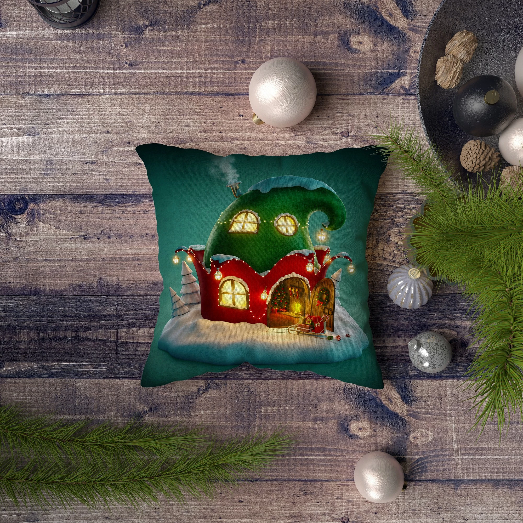 Jastëk dekorativ Aberto Design, NYXMAS075, shumëngjyrësh, 43x43cm