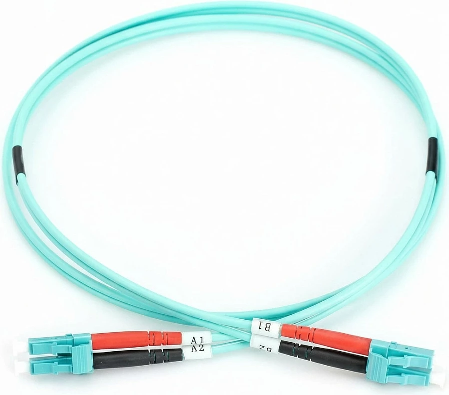 Kabllo patch fiber optike EFB Elektronik LC-LC, OM3, duplex, 0.5m, LSZH, aqua