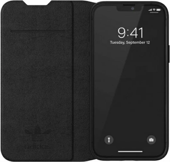 Mbështjellës Adidas OR Booklet Case BASIC për iPhone 13 Pro Max, 6.7", zi-bardhë