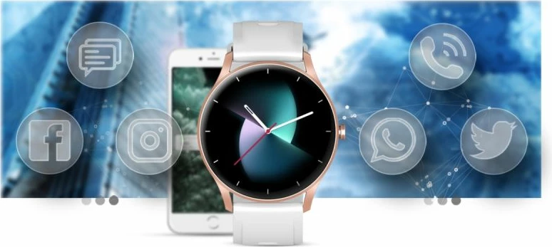 Smartwatch Gravity për femra, rose gold-white