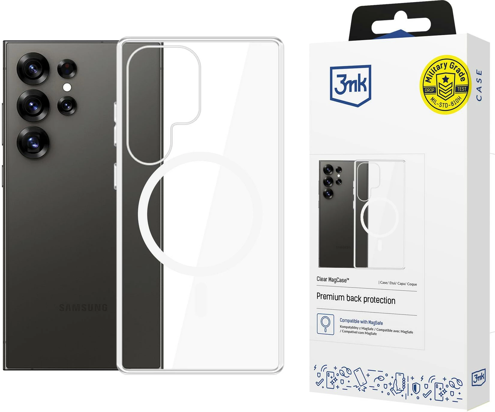 Mbështjellës për celular 3mk MagCase për Samsung Galaxy S25 Ultra, transparent