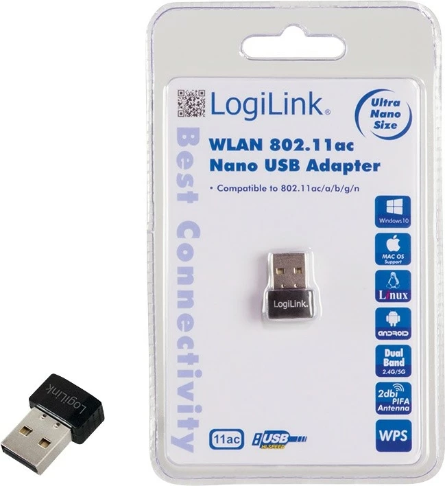 Nano adapter WiFi LogiLink WL0237, USB2.0, 802.11ac, i zi