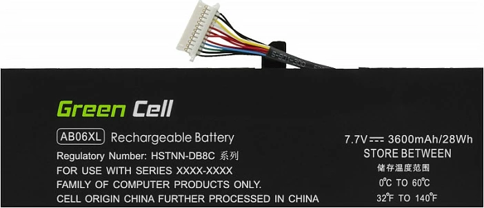 Bateri laptopi Green Cell AB06XL, për HP Envy 13, 7.7V 3600mAh, e zezë