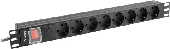 Kasë Lanberg PDU Rack 19" (1U, 16A, 8X Shuko, 2m)