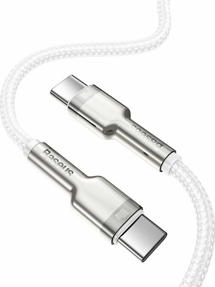 Kabllo USB-C në USB-C Baseus Power Delivery 100W, 1 m, USB 2.0, e bardhë