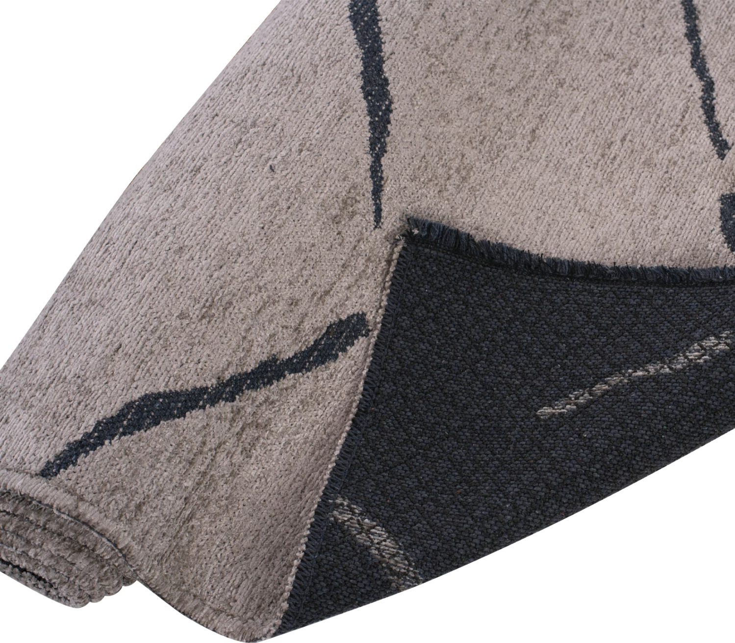 Tepih modern, ngjyrë gri e çelët, me vetë-franxha, FH7674.02, 160x230 cm