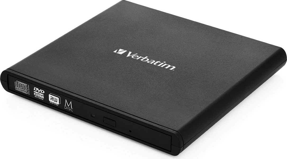 DVD shkrues i jashtëm Verbatim Slimline, USB 2.0, DVD-RW, i zi