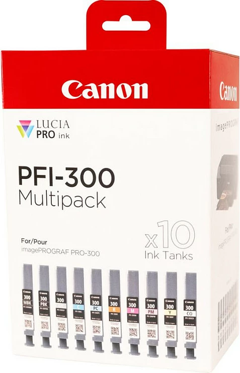 Katridha boje Canon PFI-300 LUCIA PRO, multipak x10, për imagePROGRAF PRO-300
