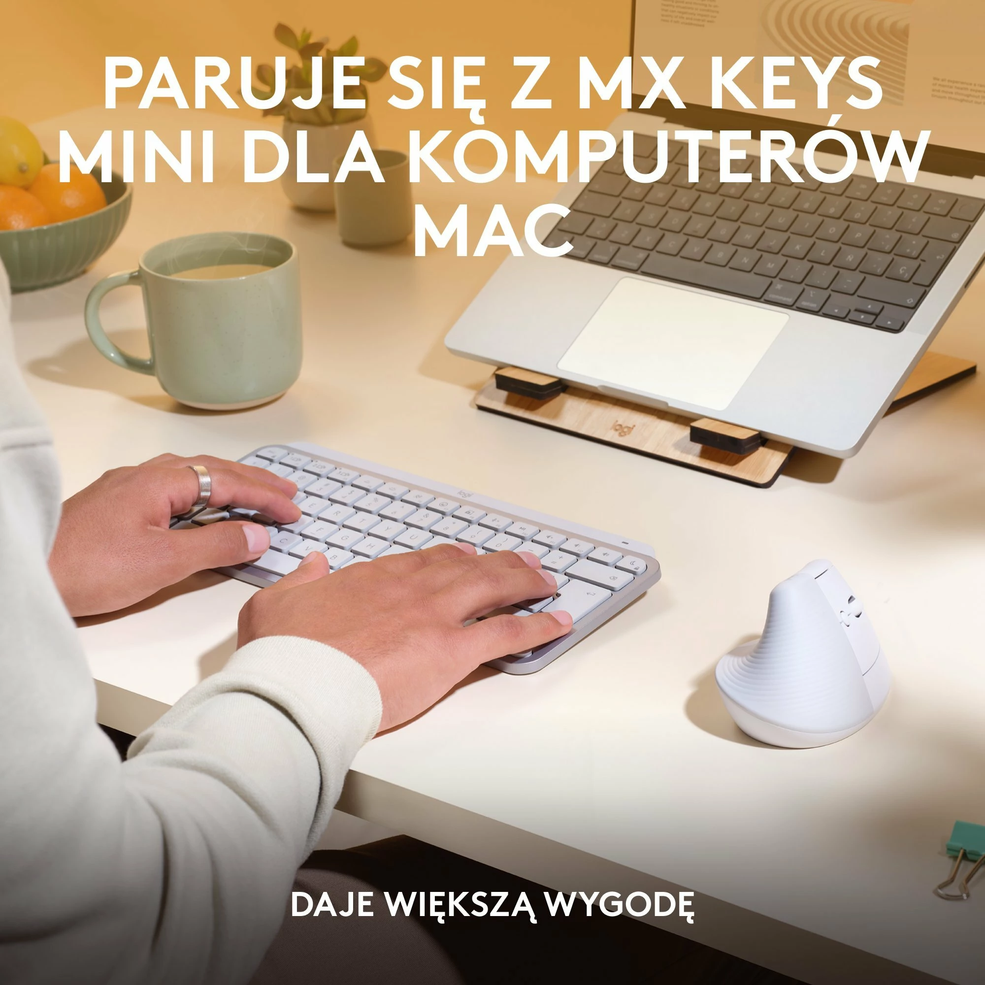 Maus Logitech Lift për Mac 910-006477 vertikal ergonomik wireless 4000 DPI Bluetooth/USB, i bardhë