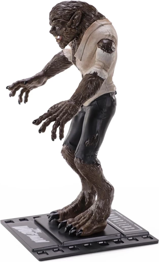 Figurinë Noble Collection Bendyfigs Universal Monsters Wolfman 19 cm me mbajtëse