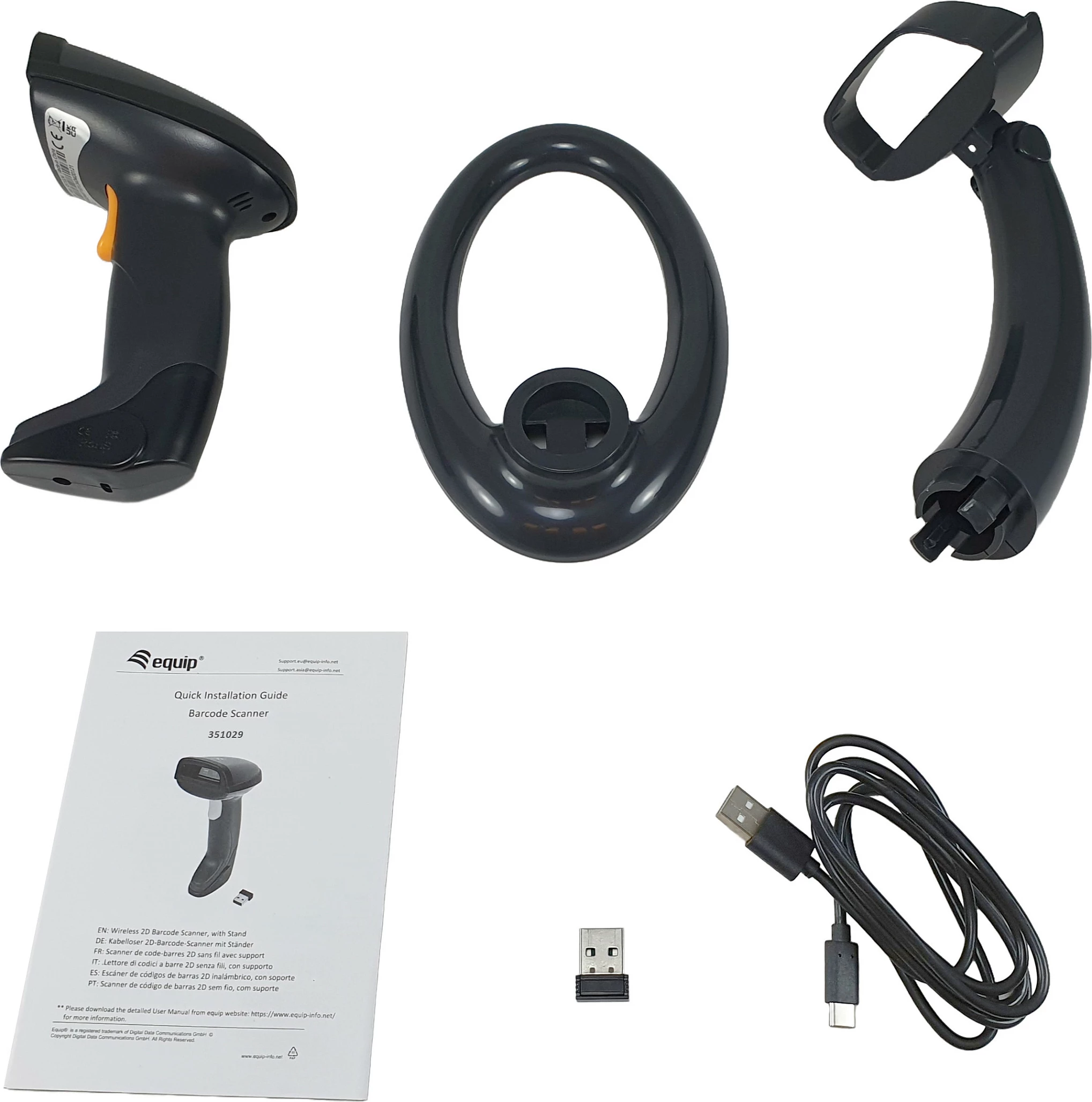 Skaner barkodi 2D EQUIP, laser wireless 2.4GHz + Bluetooth, me USB dongle, i zi