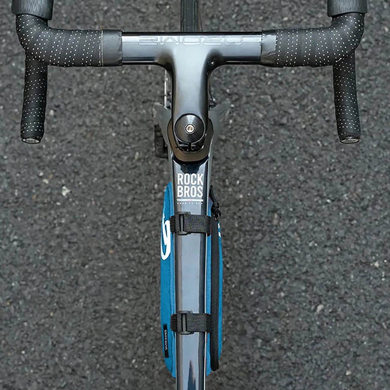 Çantë trekëndore për kornizë biçiklete Rockbros G002 Flash Journey 1.4L, blu