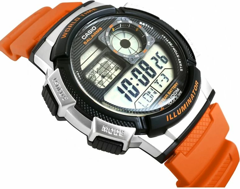 Orë dore për meshkuj CASIO, e zezë