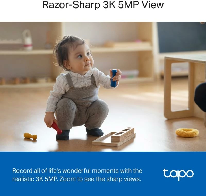 Kamerë IP me Wi‑Fi, TP-Link Tapo C230, 3K 5MP, pan/tilt, zbulim AI, audio dyanshme, microSD deri 512GB, e bardhë