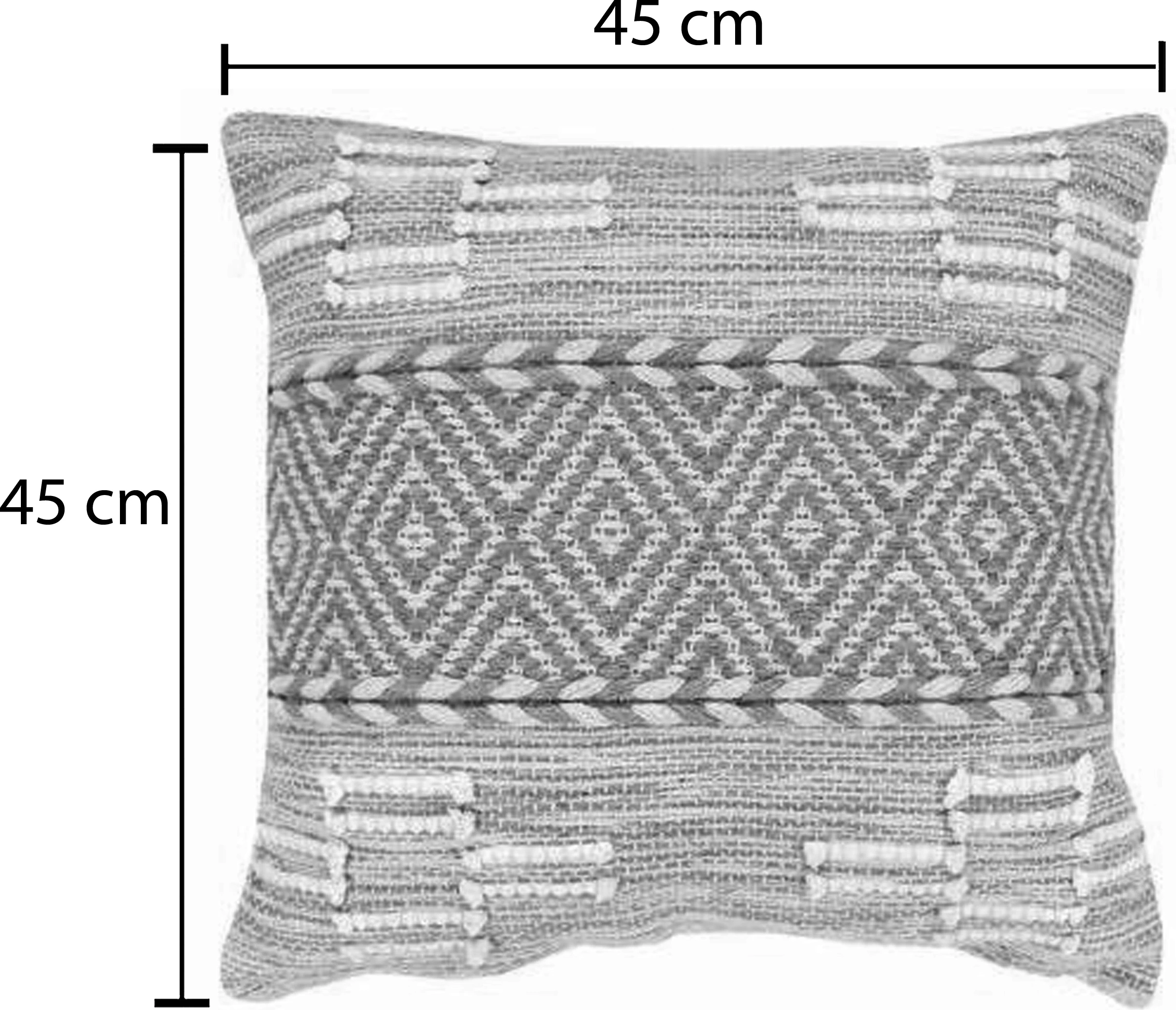 Jastëk Mitto Inart prej jute-pambuku, ngjyrë bezhë-bardhë, 45x45x2cm