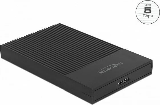 Kasë e jashtme DeLOCK për HDD/SSD 2.5" SATA, Micro-USB, deri 5 Gbit/s, e zezë