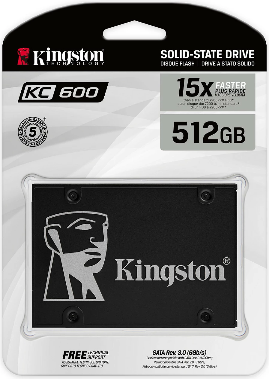 SSD Kingston KC600 512GB, 2.5", 550 MB/s