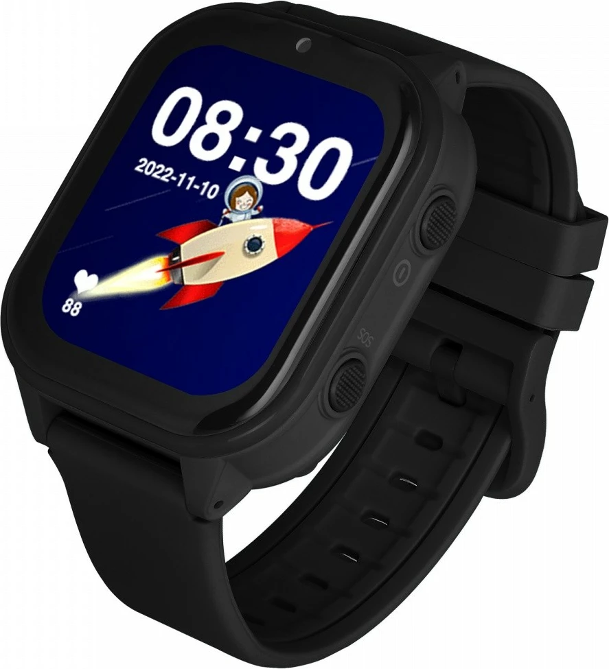 Smartwatch për fëmijë Garett Kids Sun Ultra 4G, 1.84", i zi