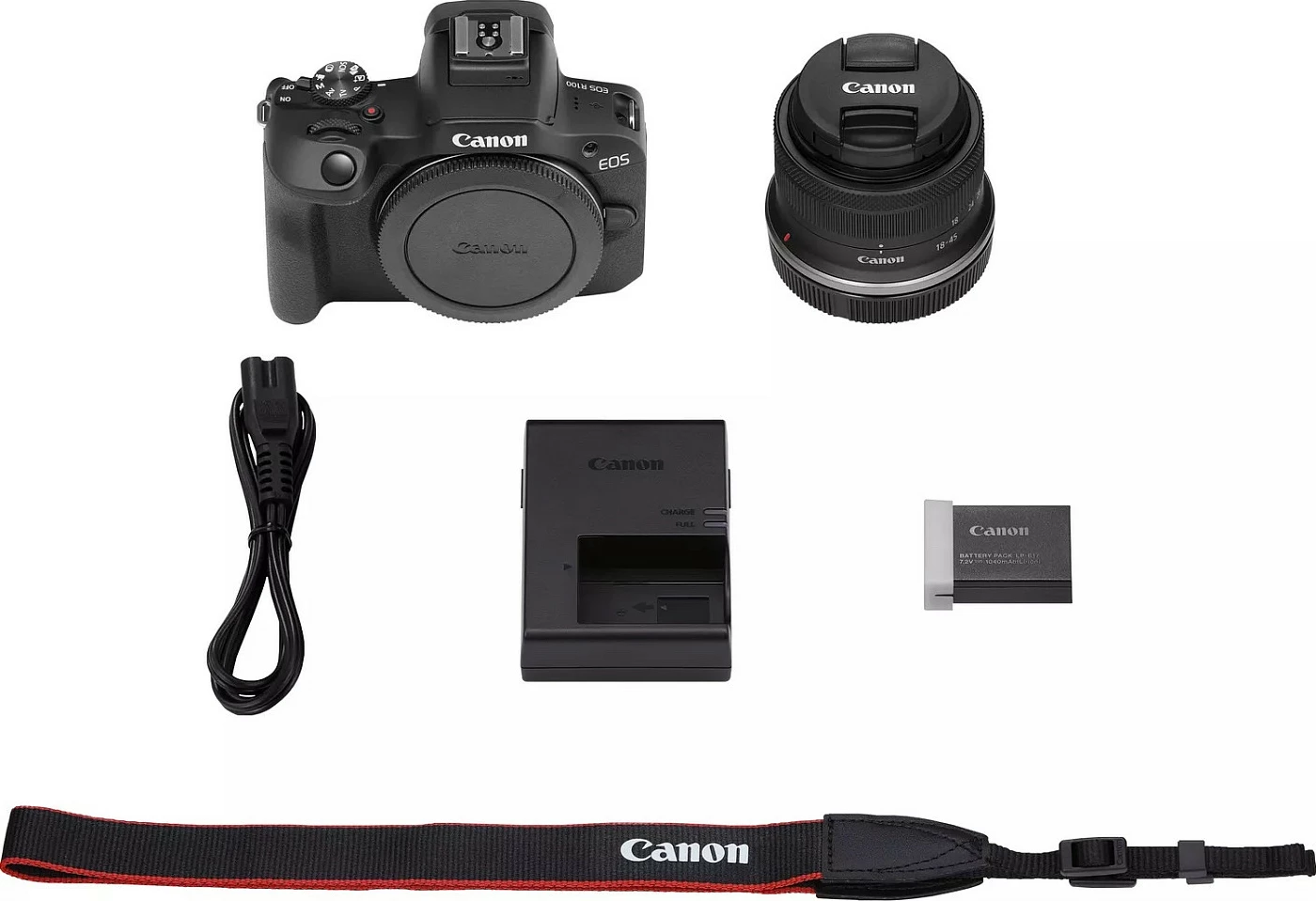 Kamerë digjitale Canon EOS R100, Kit RF-S 18-45mm IS STM, 24.1MP, 4K, e zezë