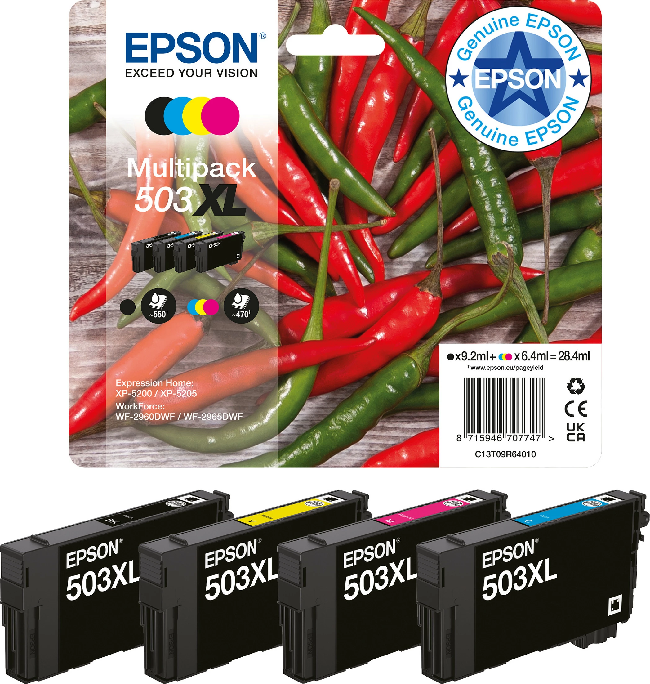 Kartrix boje Epson 503XL Cyan, 6.4 ml, High Yield (XL)