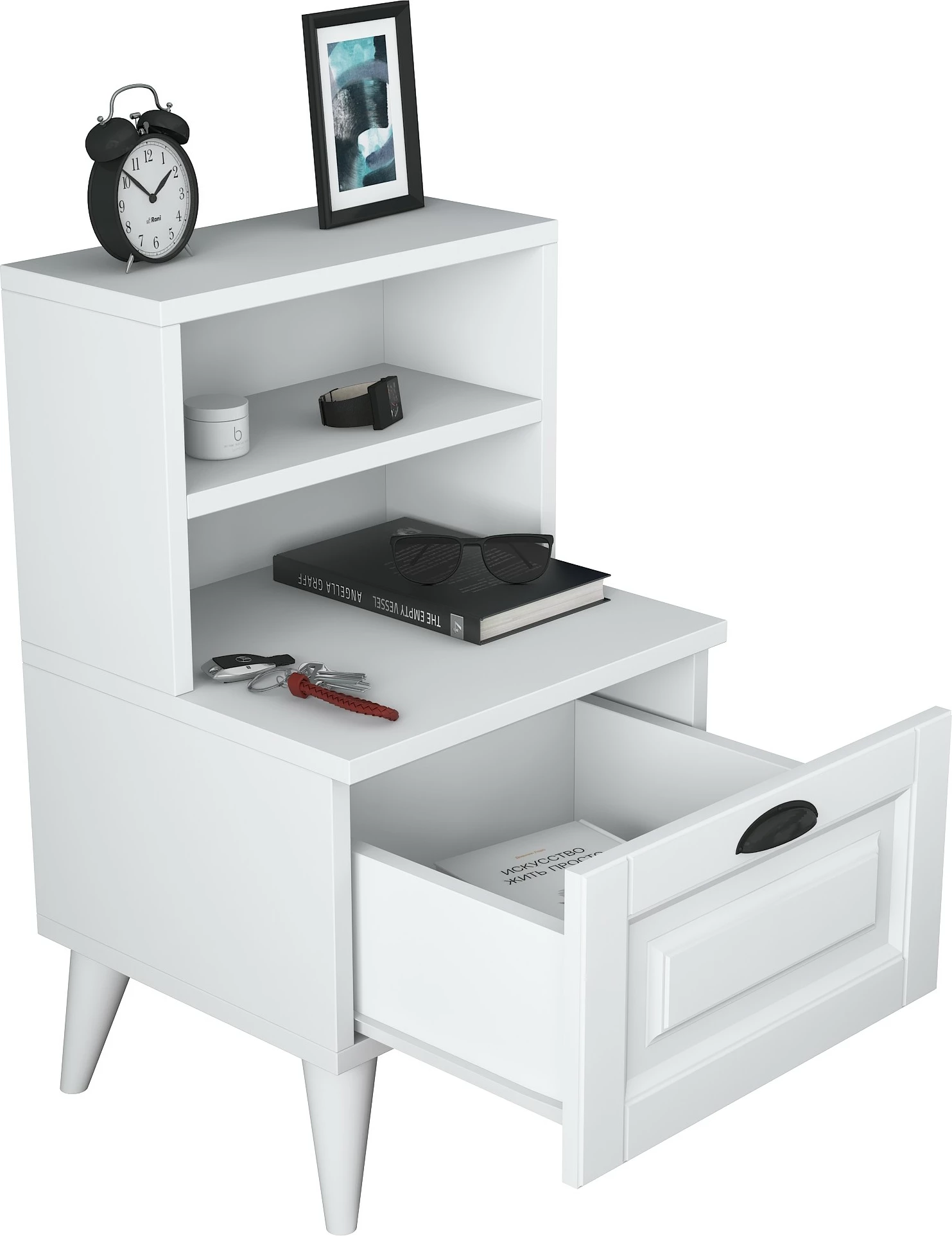 Komodinë natës Hanah Home, BD105 - 2785, e bardhë