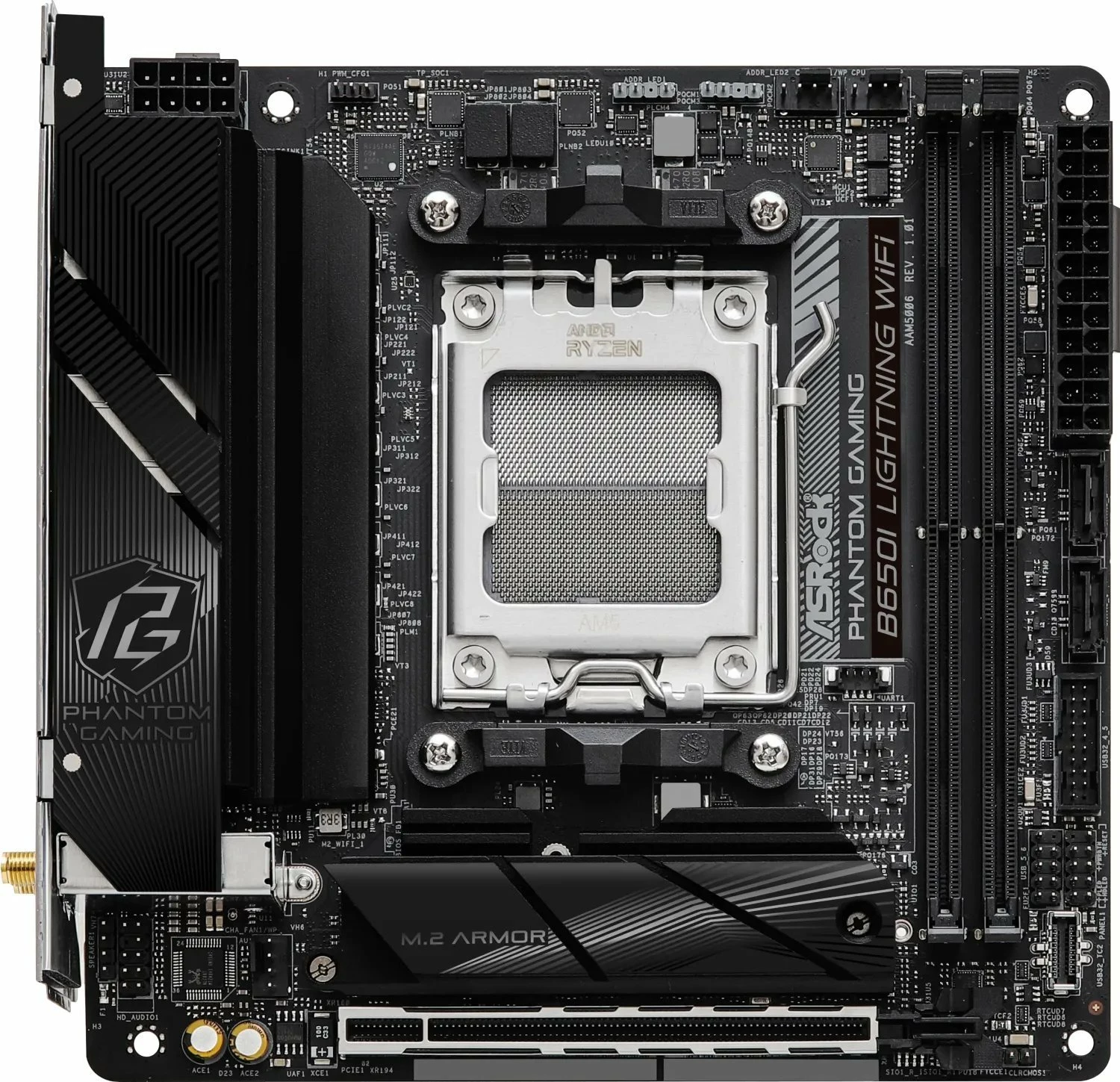 Pllakë amë ASRock B650I Lightning WiFi Mini-ITX, DDR5, Wi‑Fi 6E, 2.5Gb LAN