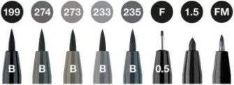 Set lapsa artistikë Faber-Castell 167171, 8 ngjyra, plastikë, i zi/gri