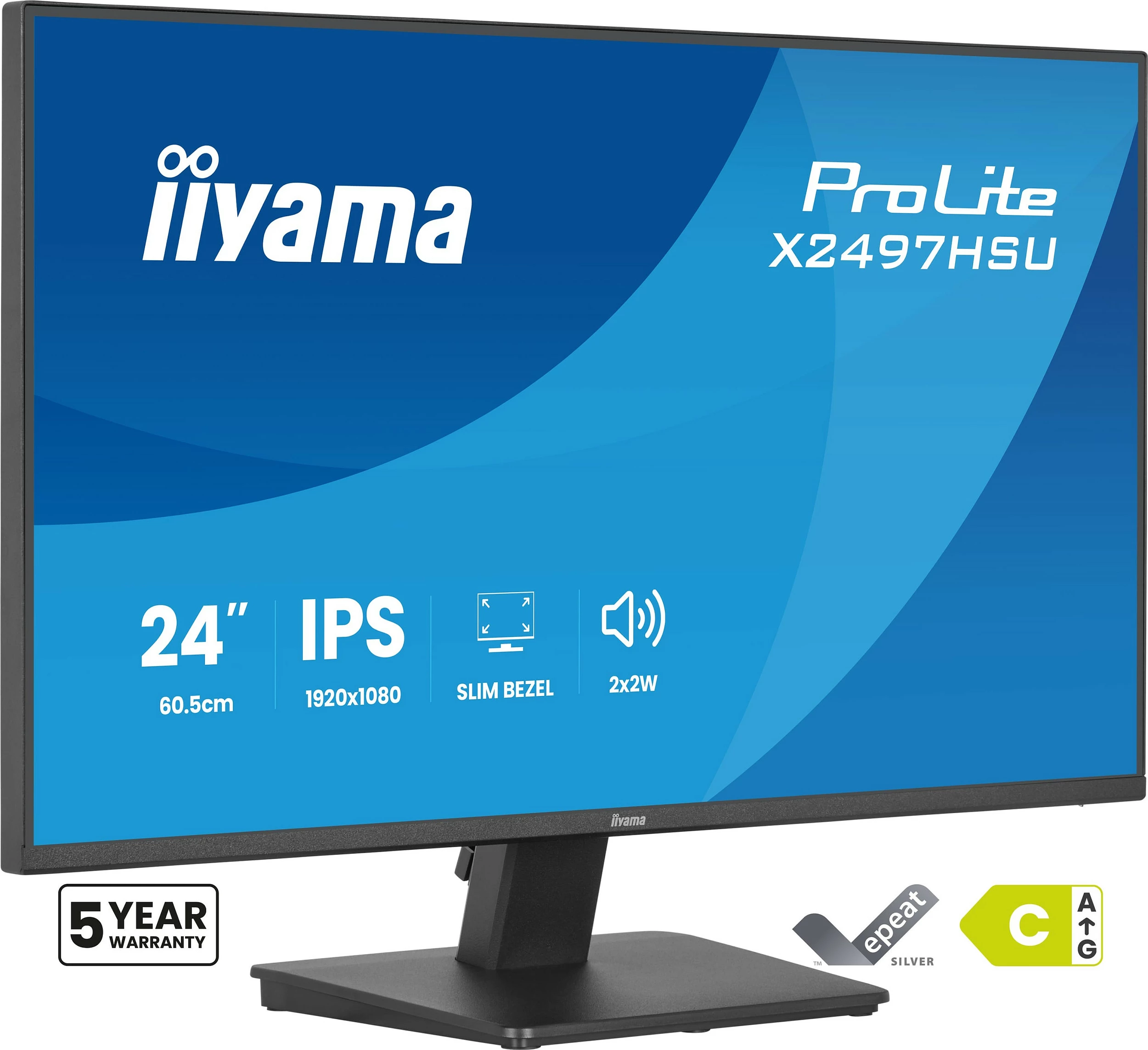 Monitor iiyama ProLite X2497HSU-B1, 24" IPS, FHD 120Hz, 4ms, HDMI/DP, USB Hub, i zi