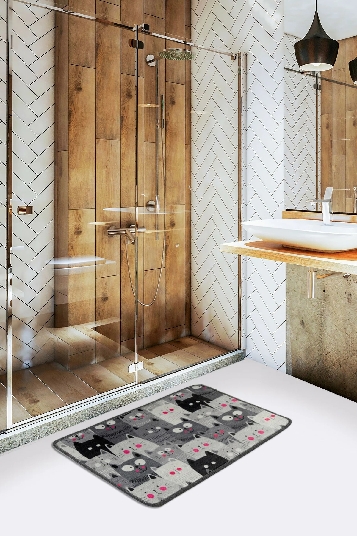 Tapet banje Mijölnir, Meow, gri, 40x60cm