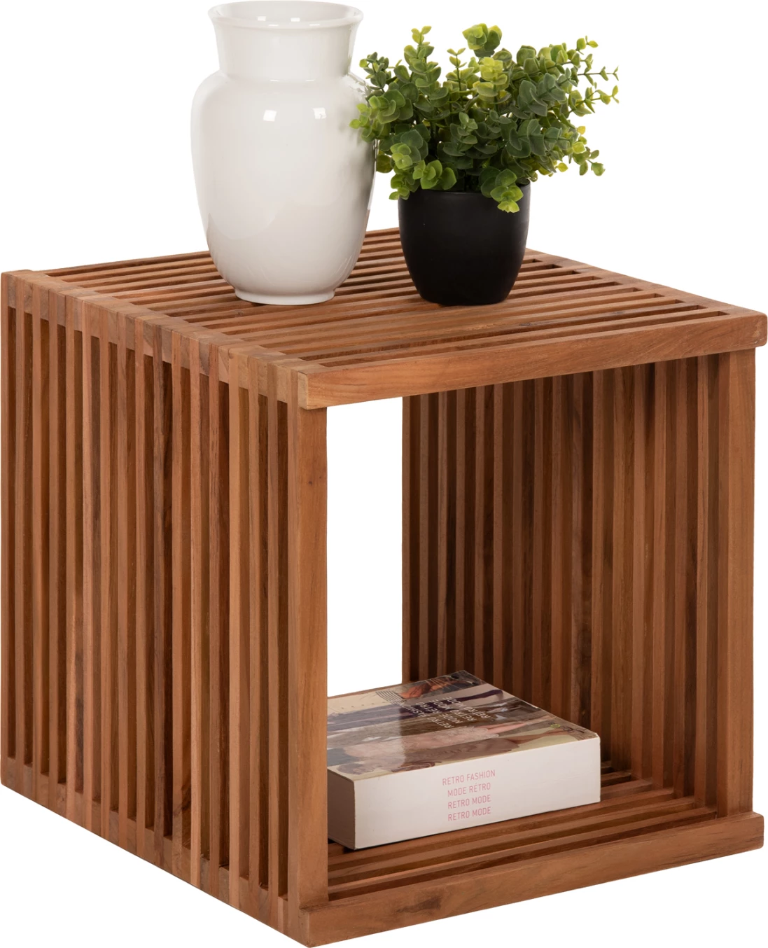 Tavolinë anësore kubike, 1 copë, dru tik, FH9482, 40x40,5x40,5H cm