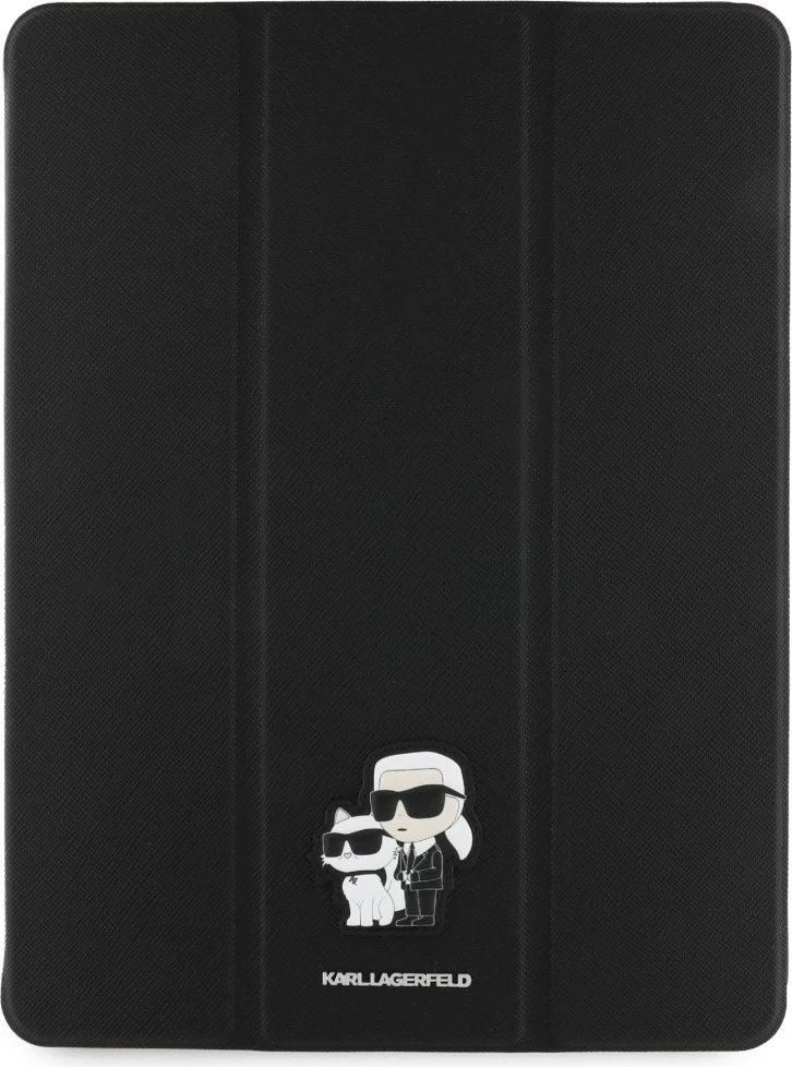 Mbështjellës Karl Lagerfeld Saffiano Magnetic Karl & Choupette për iPad Air 13" 2024, i zi