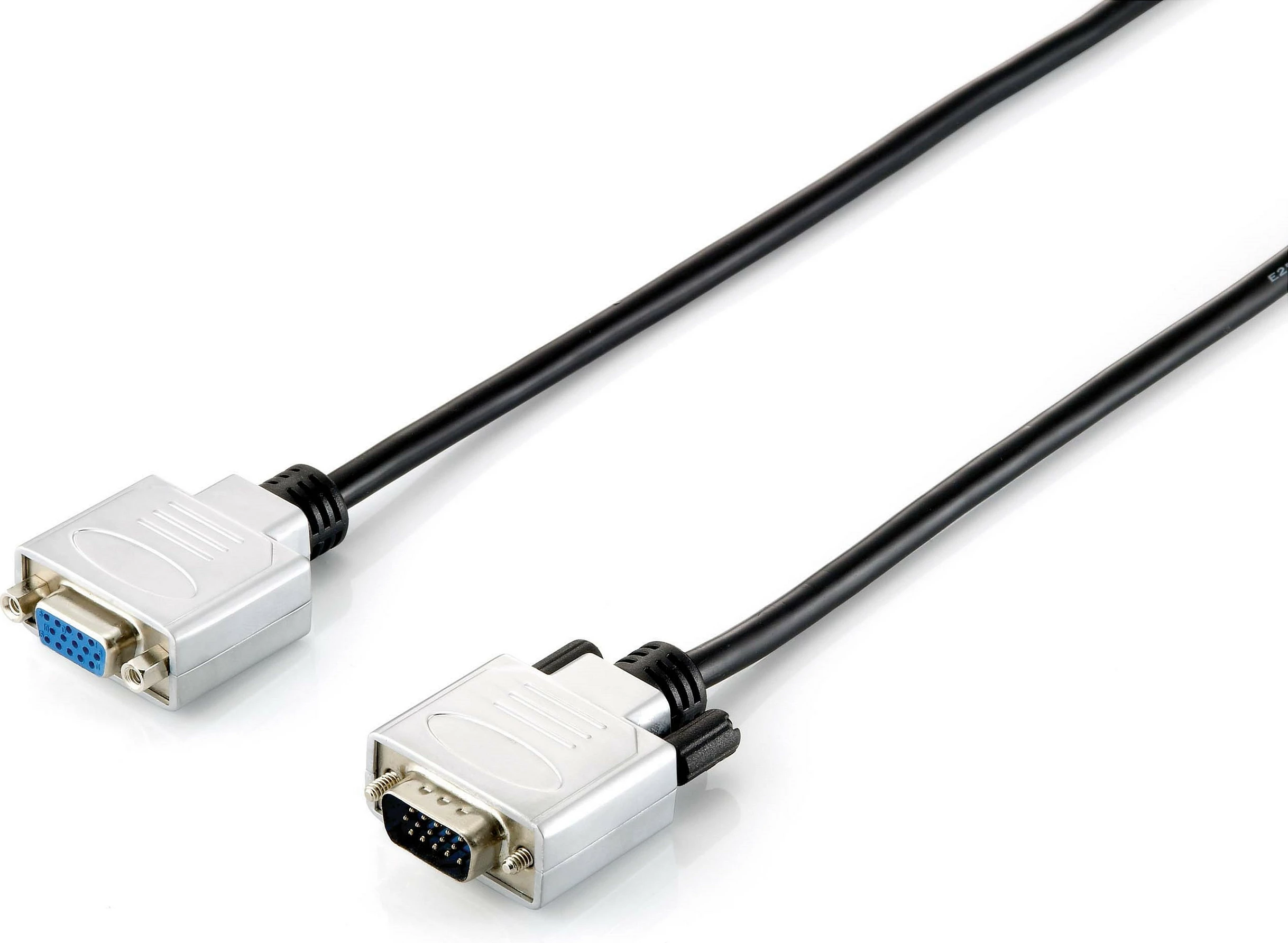 Kabllo VGA zgjatues Equip HD15, 15m, Mashkull-Femër, E zezë, Argjendtë