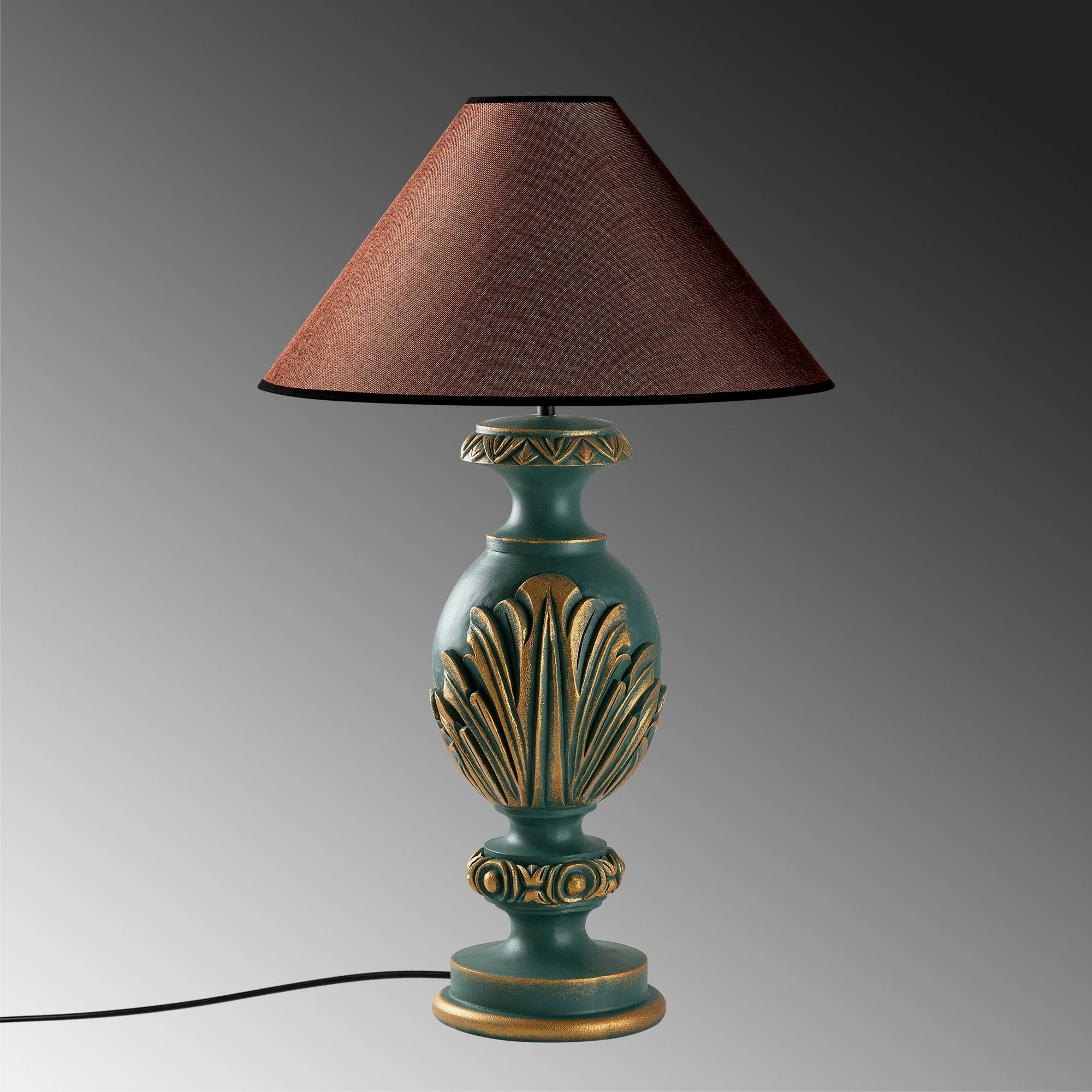 Llambë tavoline Opviq, ELEGANZE-5313, ngjyrë e gjelbër dhe kafe, 50x50x74cm