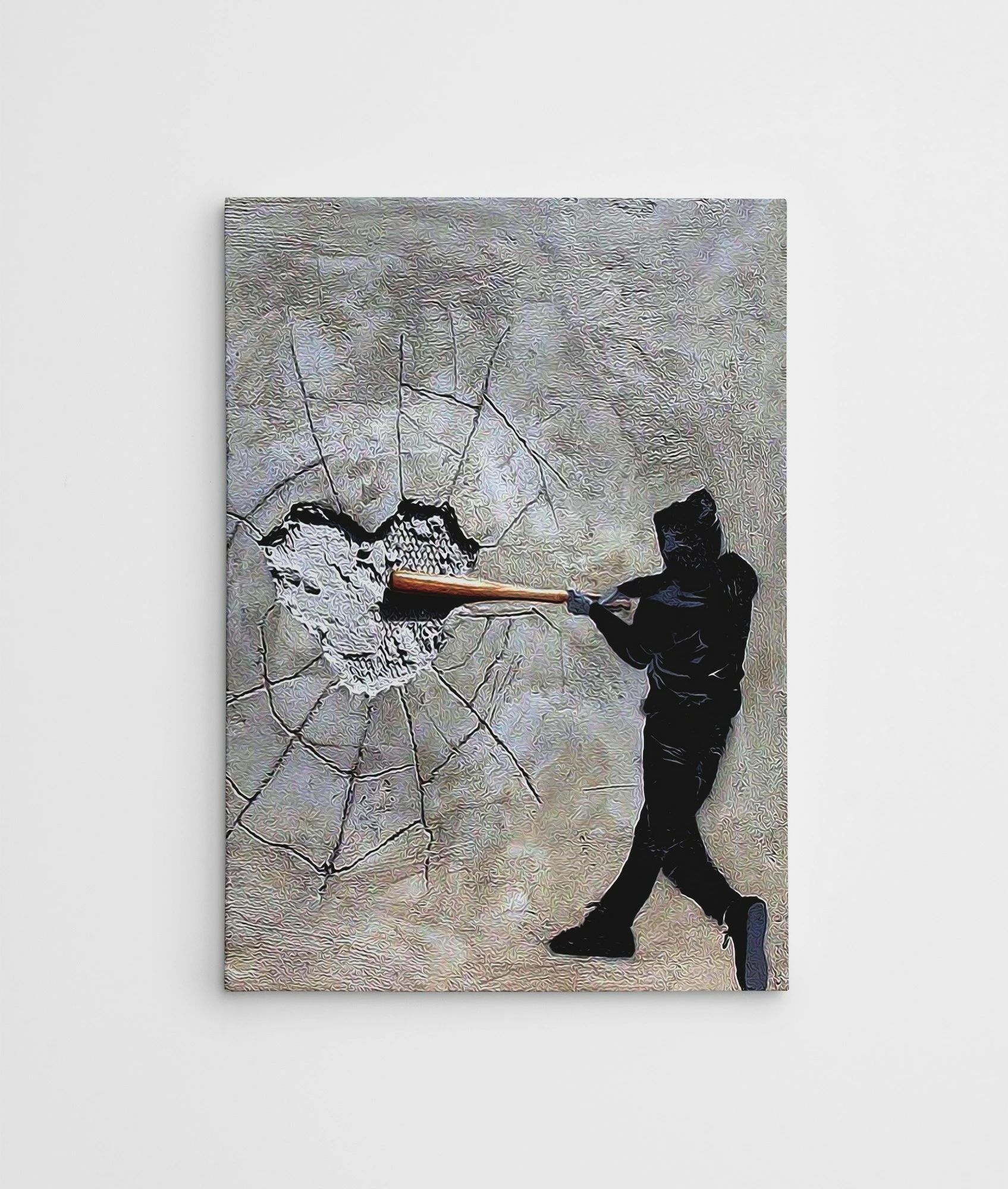 Pikturë dekorative në kanavacë, shumëngjyrëshe, kornizë druri, Banksy, 50x70cm