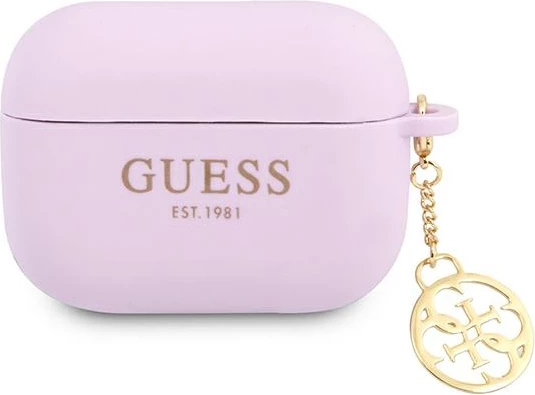 Mbështjellës Guess Charm 4G për AirPods Pro, Violet
