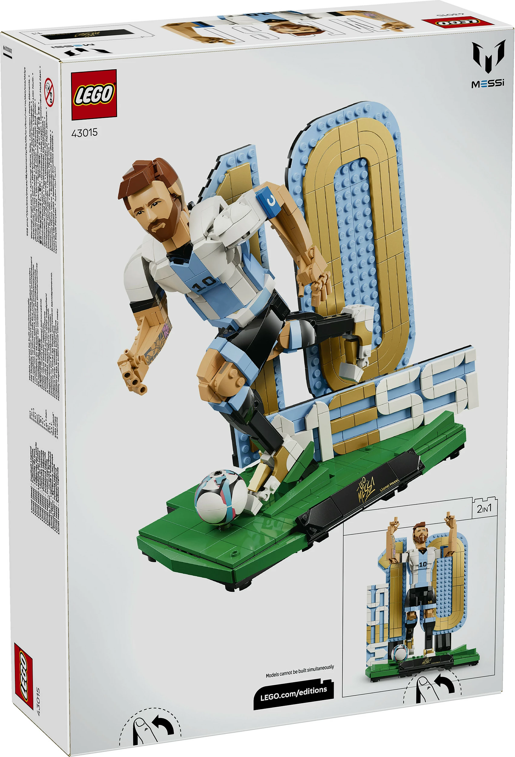 Set ndërtimi LEGO 43015 Lionel Messi – Football Legend, 958 pjesë, shumëngjyrësh
